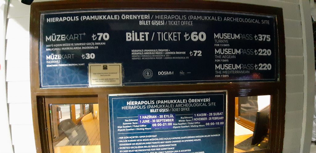 Precios entrada Travertinos en Pamukkale