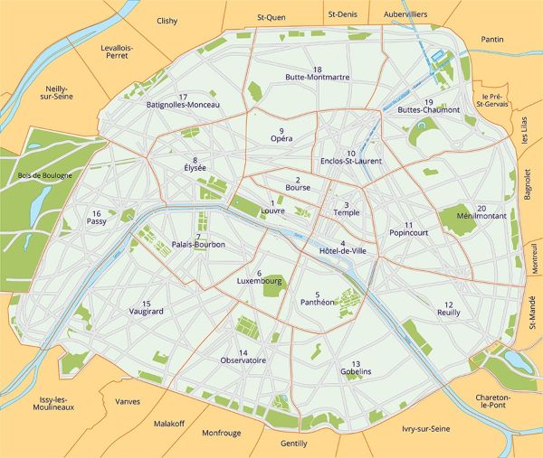 mapa donde alojarse en parís