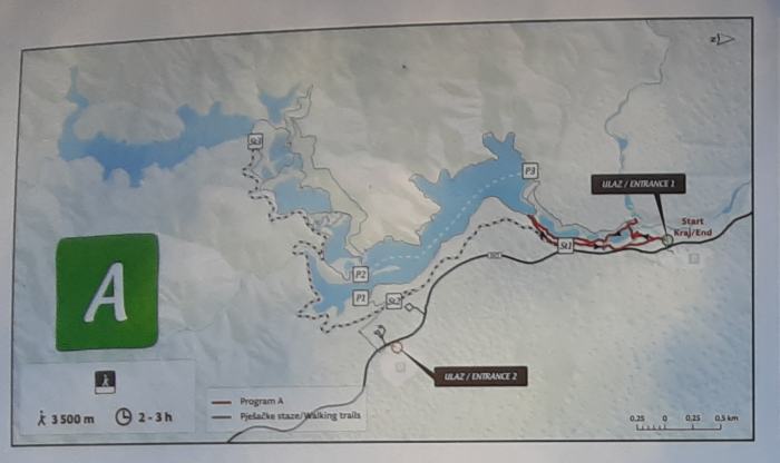 Mapa Ruta A recorrido Plitvice